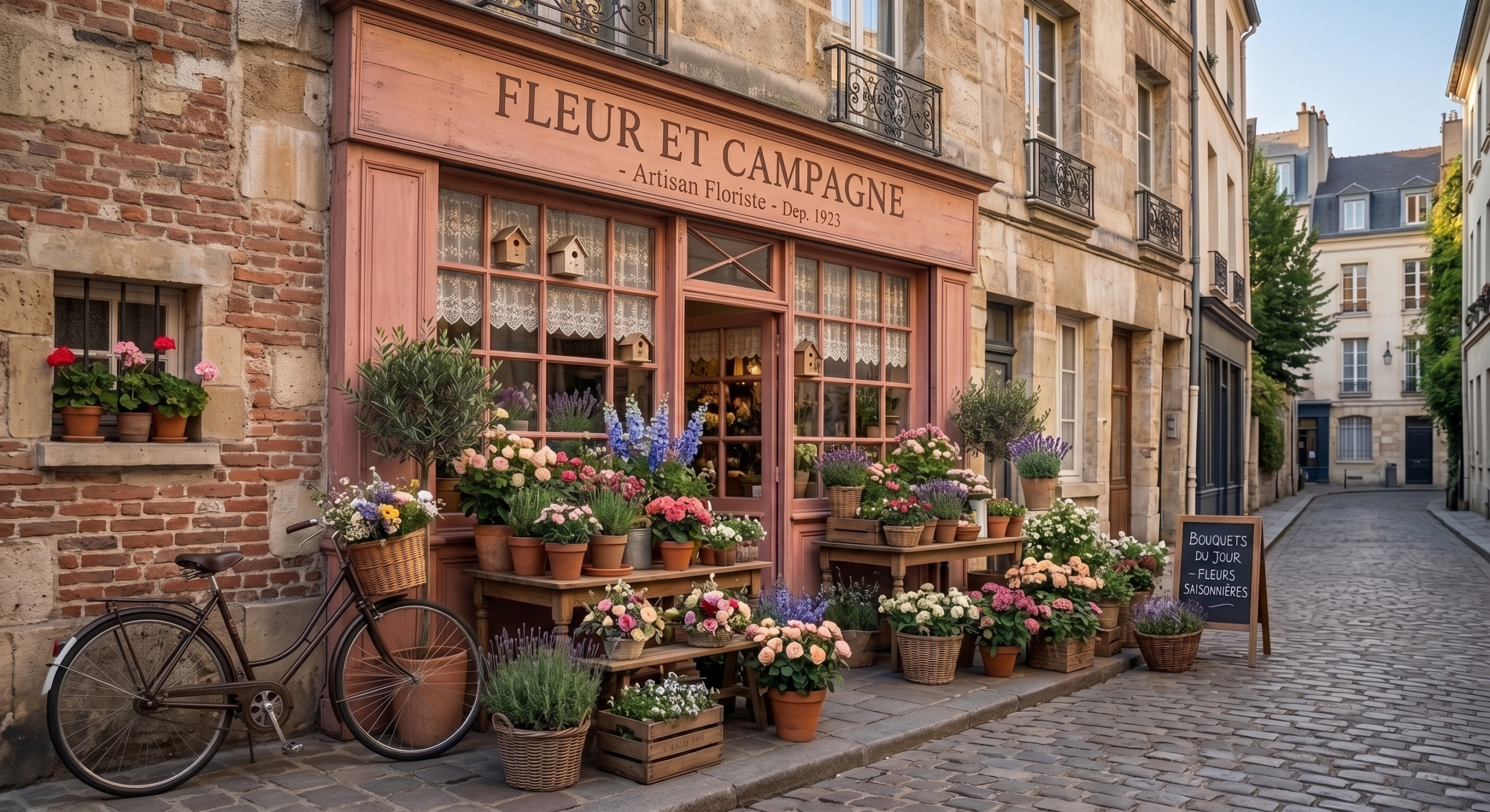 歴史ある佇まいの老舗生花店の外観